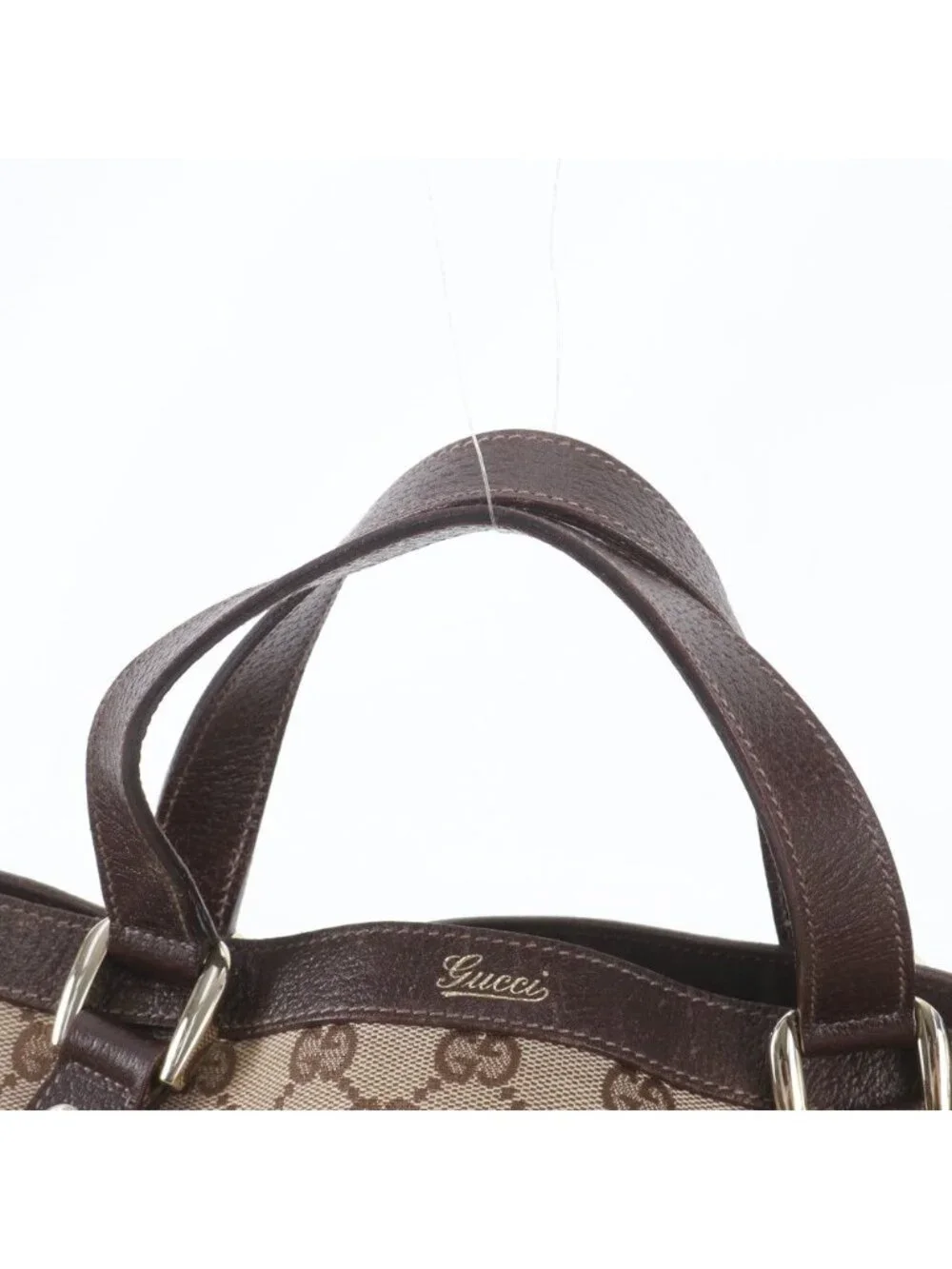 Gucci GG Canvas Abbey Leather 2-Way Shoulder Bag Tote Hand